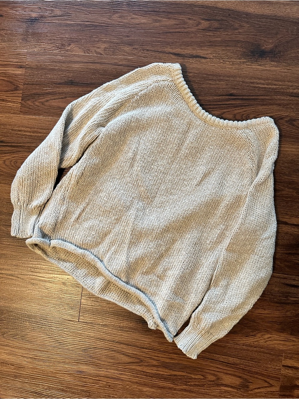 Amazon Women's Cream Scoop Neck Knit Sweater